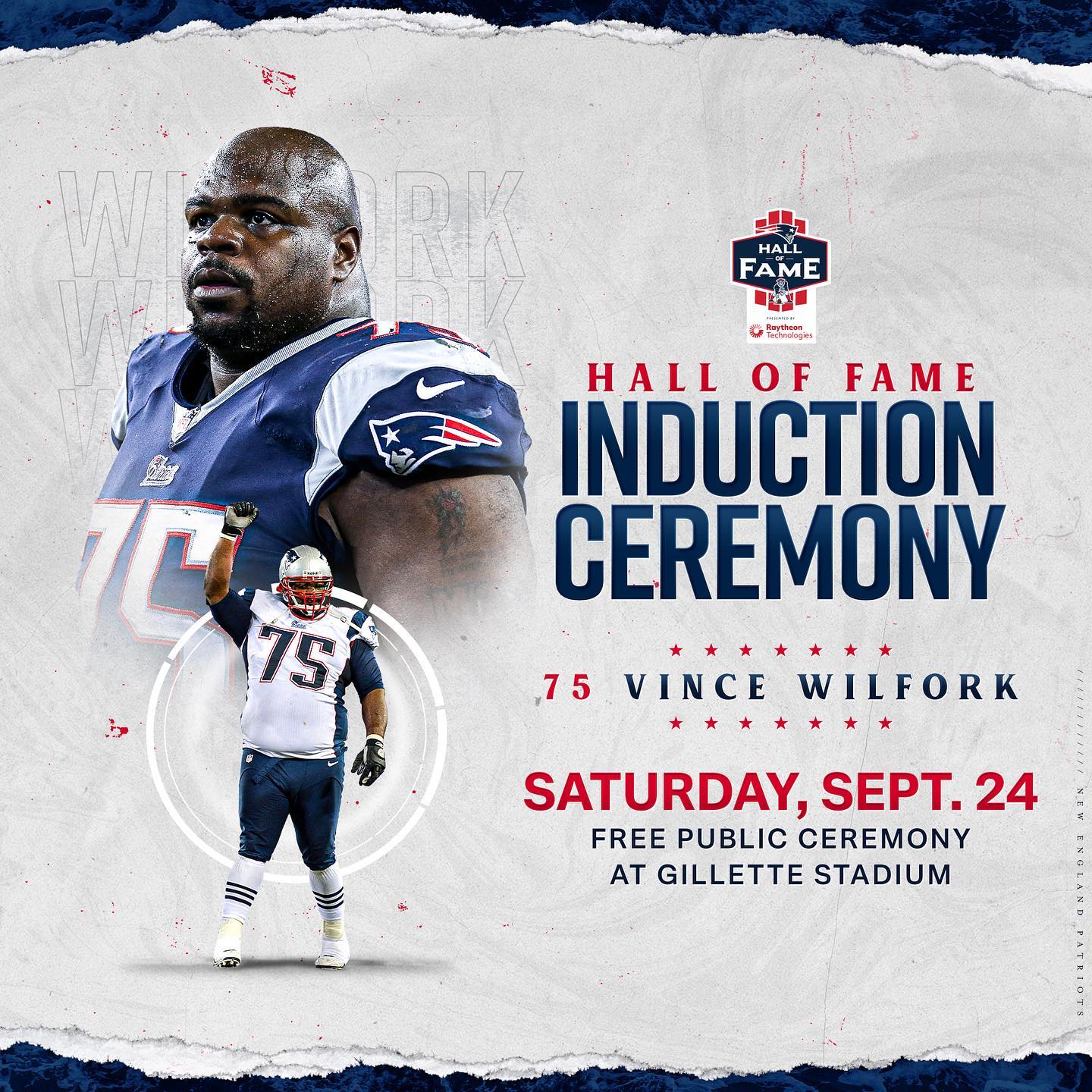 Hall of Fame Induction Vince Wilfork September 24