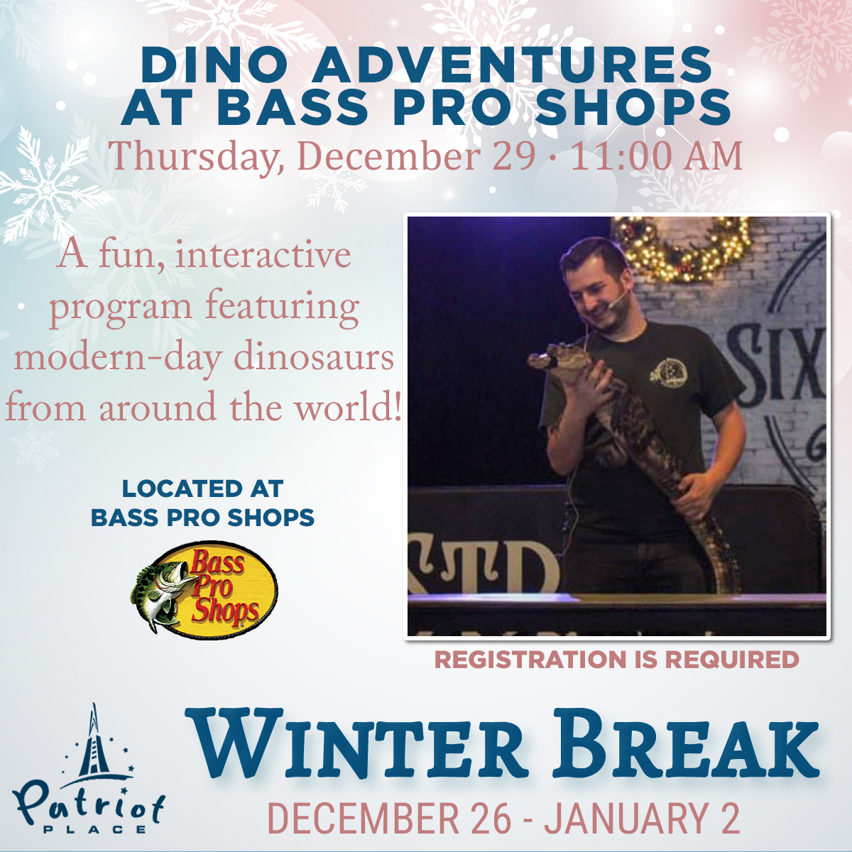 Dino Adventures at Bass Pro Shops December 29
