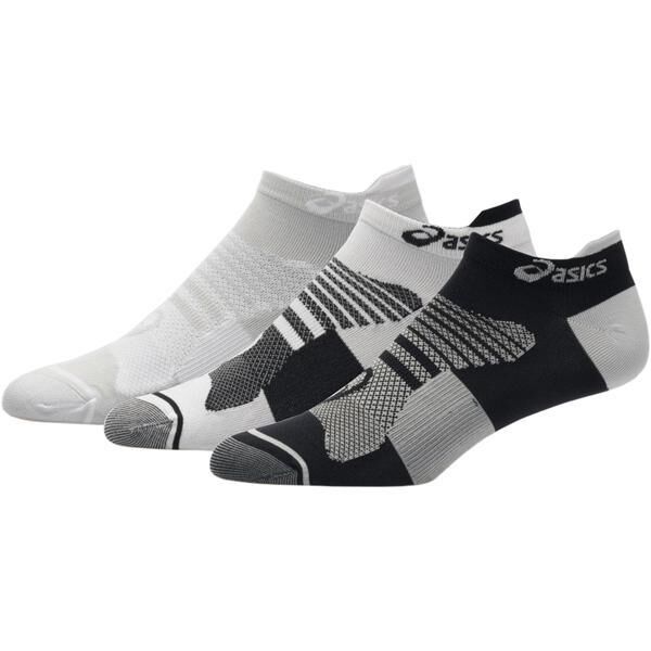 Asics Men's Quick Lyte Plus Running Socks - 3 Pack White/Black L