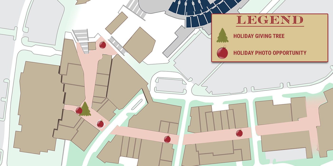 Patriot Place Holiday Lights map