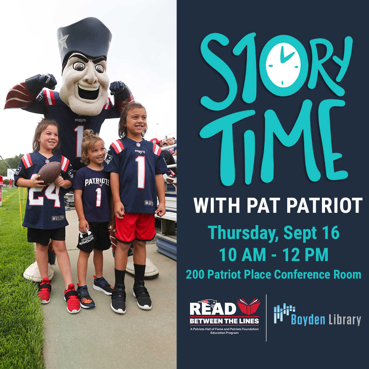 Storytime with Pat Patriot Thursday, Sept 16
