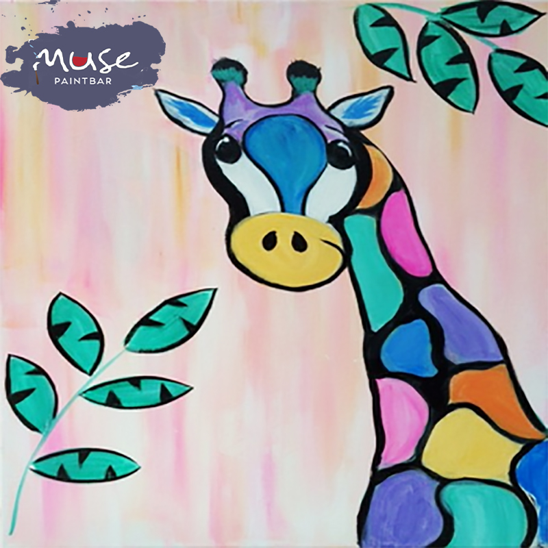 Muse Paintbar Colorful Giraffe