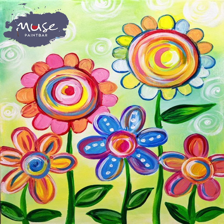 Muse Paintbar Whimsical Flowers