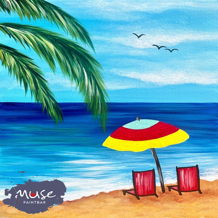 Beachside Umbrella Muse Paintbar