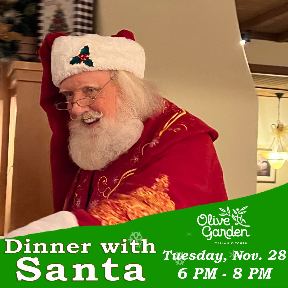 Dinner with Santa Olive Garden Nov 28