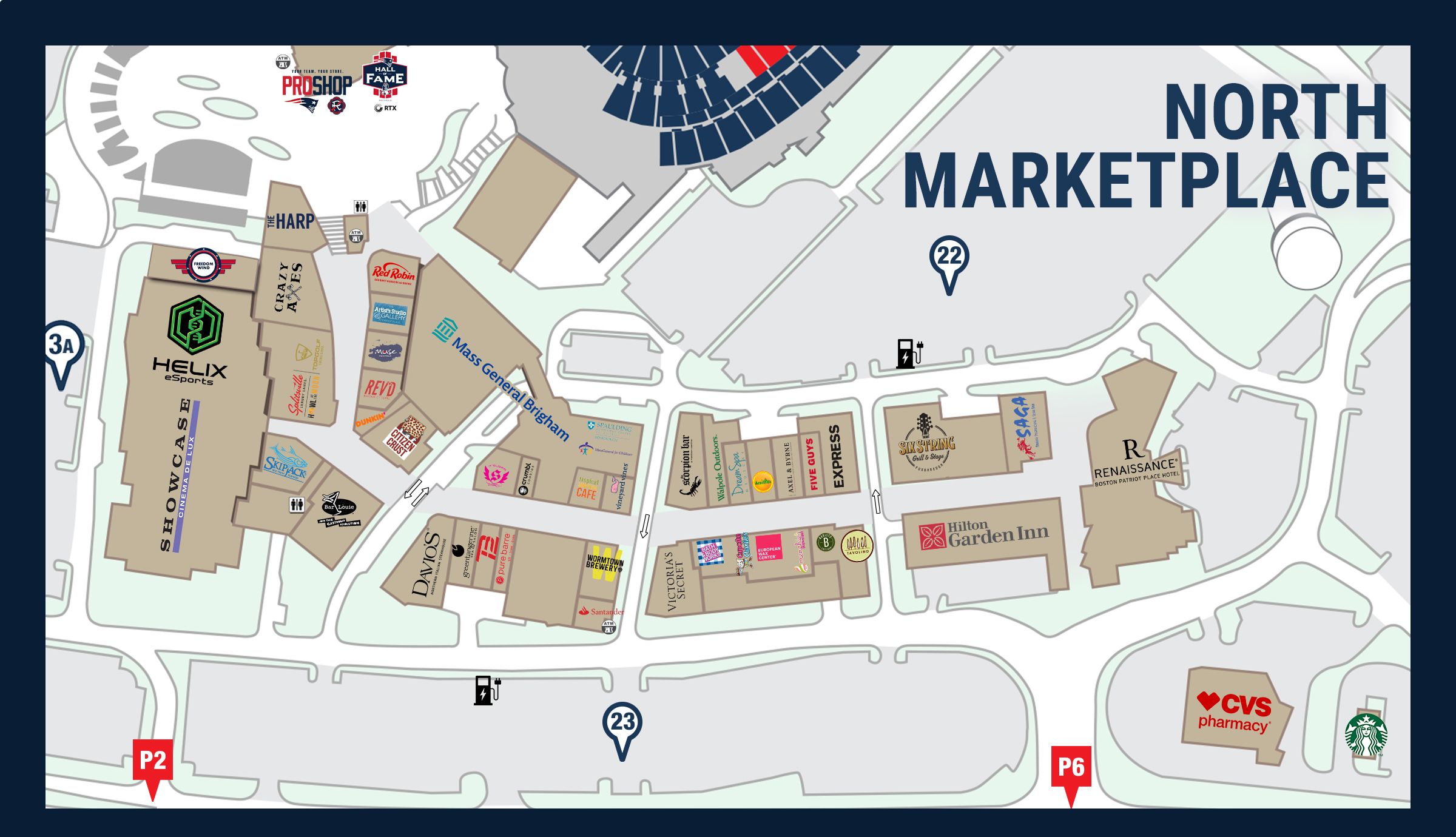 Patriot Place North Marketplace Map