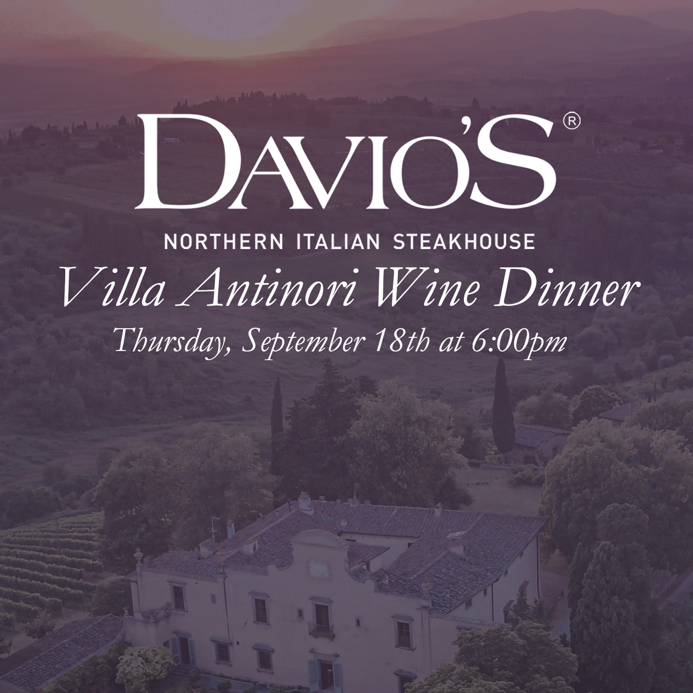 Davios VIlla Antinori Wine Dinner