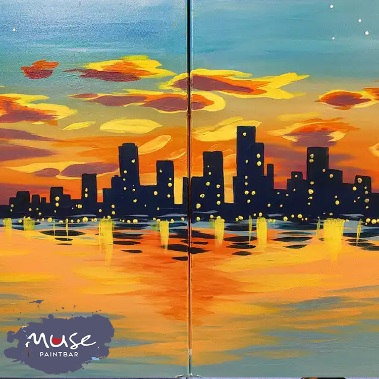 Skyline at Golden Hour Muse Paintbar